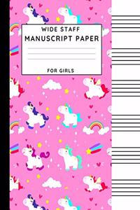 Wide Staff Manuscript Paper For Girls