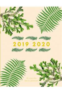 2019 2020 15 Months Fern Leaves Daily Planner