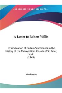 A Letter to Robert Willis