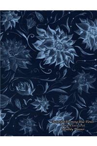 Beautiful Blooming Blue Flower Large 8.5x11 2016 Monthly Planner
