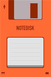 Orange Notedisk Floppy Disk 3.5 Diskette Notebook [lined] [110pages][6x9]