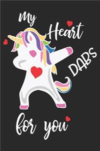 My Heart Dabs For You (Unicorn Journal Notebook)