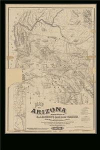 Vintage Map of Arizona from 1878 Journal: 150 Page Lined Notebook/Diary
