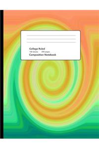 Orange Green Swirl Composition Notebook