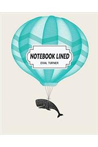Notebook Lined Flying Whale: Notebook Journal Diary