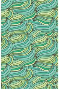 Journal Notebook Abstract Waves Greens