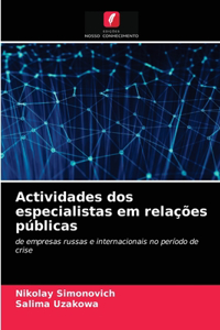 Actividades dos especialistas em relações públicas
