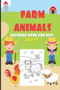 Farm Animals Coloring Book For Kids Ages 3-8