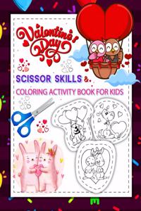 Valentine's Day Scissor Skills & Coloring Activity Book For Kids