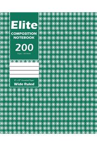Elite Composition Notebook, Lined Wide Ruled 8 x 10 Inch, Large 100 Sheet, Royal Blue Cover