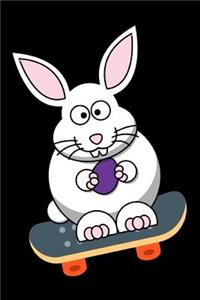 Easter Bunny Rabbit Skateboarding Notebook