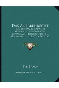Das Anerbenrecht