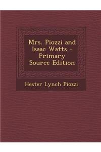 Mrs. Piozzi and Isaac Watts