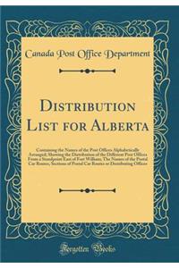 Distribution List for Alberta