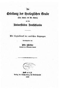 Die Erteilung der theologischen Grade