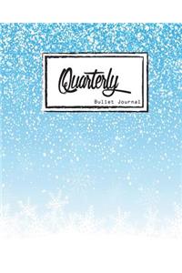 Quarterly Bullet Journal: Dot Grid, Colorful Blue Notebook, 8