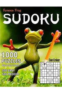 Famous Frog Sudoku, 1,000 Puzzles With Solutions, 500 Easy and 500 Medium