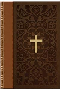KJV Large Print Compact Bible, Brown/Tan LeatherTouch