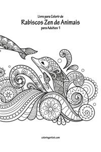 Livro para Colorir de Rabiscos Zen de Animais para Adultos 1