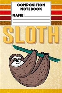 Composition Notebook Sloth