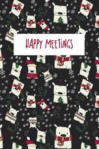 Christmas Happy Meetings Black