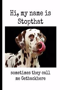 Hi, My Name Is Stopthat Sometimes They Call Me Getbackhere