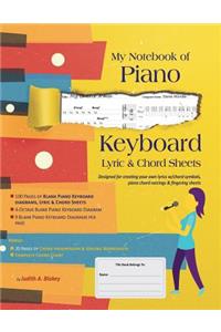 My Notebook of Piano Keyboard Lyric & Chord Sheets