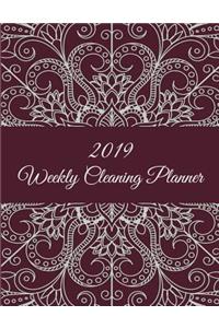 2019 Weekly Cleaning Planner: Red Book Mandala, 2019 Weekly Cleaning Checklist, Household Chores List, Cleaning Routine Weekly Cleaning Checklist 8.5