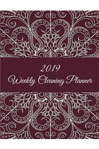 2019 Weekly Cleaning Planner: Red Book Mandala, 2019 Weekly Cleaning Checklist, Household Chores List, Cleaning Routine Weekly Cleaning Checklist 8.5