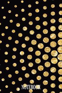 Notebook: Notebook and Journal for All Ages, Exercise and Composition Book and More (Gold Effect Dots Circles Cover)