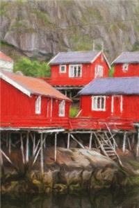 Red Fishing Huts - Blank Notebook