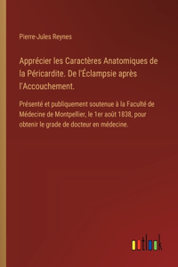 Apprécier les Caractères Anatomiques de la Péricardite. De l'Éclampsie après l'Accouchement.