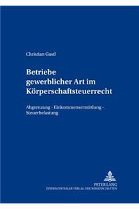 Betriebe gewerblicher Art im Koerperschaftsteuerrecht