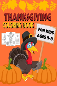 Thanksgiving Coloring Book For Kids Ages 4-8