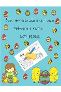 Sto imparando a scrivere lettere e numeri con pasqua