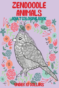 Adult Coloring Book Zendoodle Animals - Under 10 Dollars