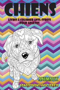 Livres à colorier anti-stress pour adultes - Conceptions anti-stress - Animaux - Chiens