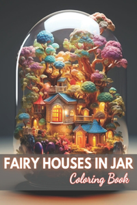 Fairy Houses in Jar Coloring Book For Adults