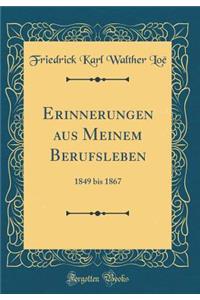 Erinnerungen Aus Meinem Berufsleben: 1849 Bis 1867 (Classic Reprint)