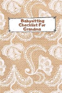 Babysitting Checklist For Grandma