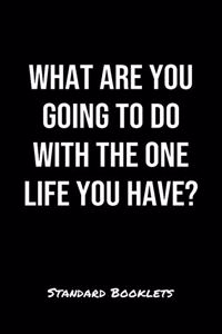 What Are You Going To Do With The One Life You Have?