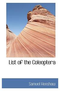 List of the Coleoptera