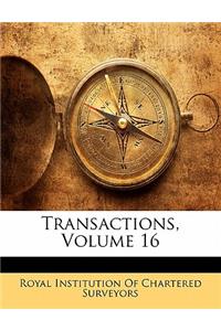 Transactions, Volume 16