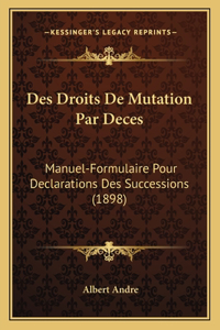 Des Droits De Mutation Par Deces