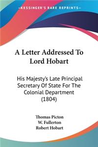 Letter Addressed To Lord Hobart