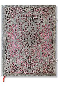 Paperblanks Blush Pink Silver Filigree Collection Hardcover Ultra Lined Clasp Closure 240 Pg 120 GSM