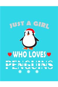 Just A Girl Who Loves Penguins Notebook (Paperback, Blue Cover)