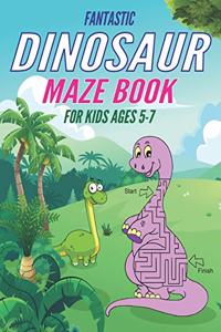Fantastic Dinosaur Maze Book for Kids Ages 5-7