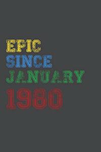 Gift Idea Epic Since 1980 Notebook Vintage Birthday Gift Idea