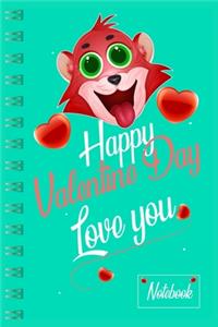 Cute Cat Valentine's Day Gift for kitten lovers Notebook journal